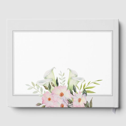 Begrafenis Waterverf Witte Calla Lily Rozen Gastenboek (Achterkant)