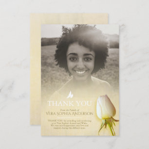 Begrafenis witte roos foto familie dank u kaart