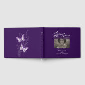 Begrafenisboek in ons hart paarse witte tekst gastenboek (Volledig)