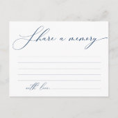 Begrafenisdienst, Deel een herinnering, Navy Blue  Briefkaart (Voorkant)