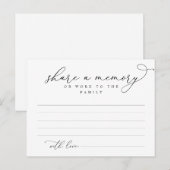 Begrafenisdienst, Deel een herinnering, Word Famil Briefkaart (Voorkant / Achterkant)