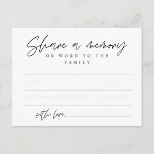 Begrafenisdienst, Deel een herinnering, Word Famil Briefkaart