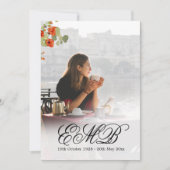 Begrafenisfoto Bloemen Zwart Viering Kaart (Voorkant)