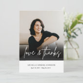 Begrafenisfoto eenvoudig bedankkaart (Staand voorkant)