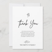 Begrafenisfoto eenvoudig bedankkaart (Achterkant)