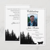 Begrafenisfoto Gebed Kaart Zwart Wit Bijbelvers (Voorkant / Achterkant)