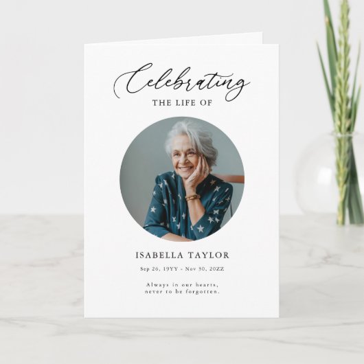 Begrafenisfoto Memorial Orde van Service Programma (Voorkant)