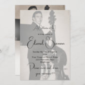 begrafenisfoto van elegante mannenviering kaart (Voorkant / Achterkant)