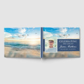 Begrafenisgastenboek met mooi strandontwerp gastenboek (Volledig)