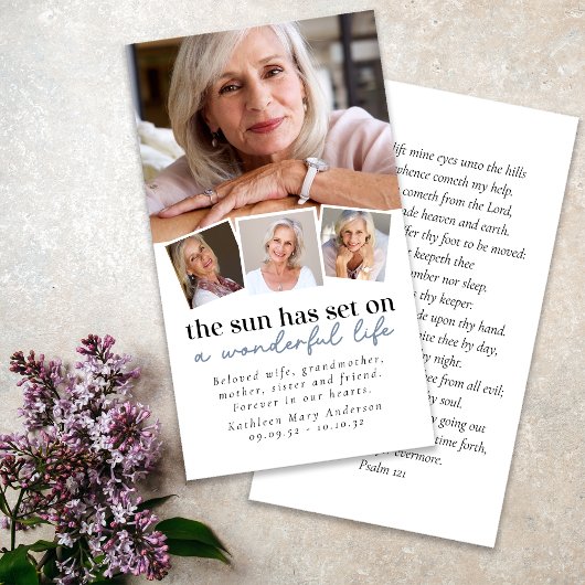 Begrafenisgebed Kaart Multi Foto Collage