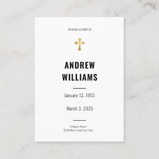 Begrafenisgebed Kaart zwart-wit Visitekaartje