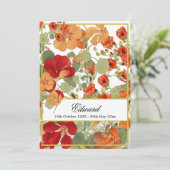 Begrafenismonument Bloemen Goud Viering Kaart (Staand voorkant)