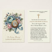 Begrafenismonument Floral Religious Prayer Kaart (Voorkant /achterkant)