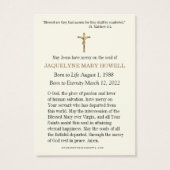 Begrafenismonument Floral Religious Prayer Kaart (Achterkant)