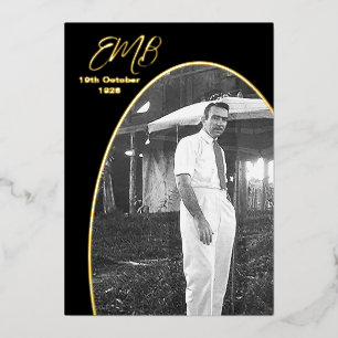 Begrafenismonument Moderne eenvoudige foto Folie Uitnodiging