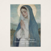 Begrafenismonument Verdrietige Maria biddend Visitekaartje (Voorkant)