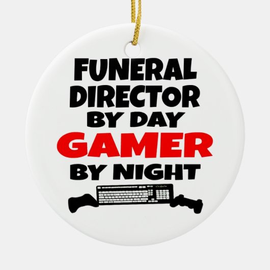 Begrafenisondernemer Gamer Keramisch Ornament (Voorkant)