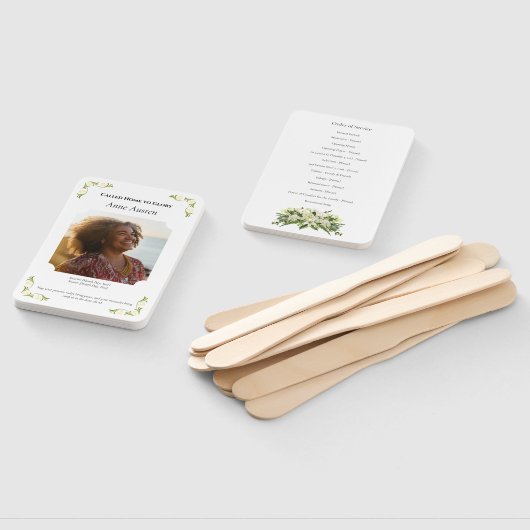 Begrafenisprogramma Fan – Memorial Keepsake Handwaaier (Niet-gemonteerd)