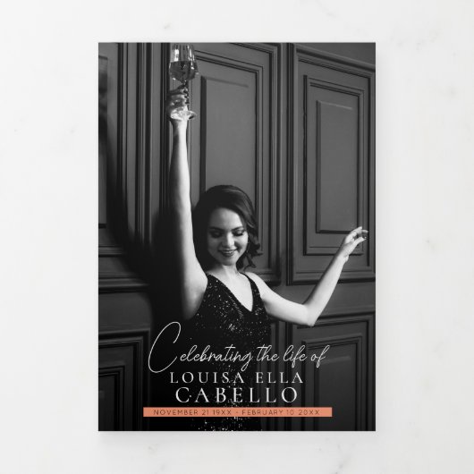 Begrafenisprogramma kiekje foto's peach drieluik programma (Cover)