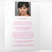 Begrafenisprogramma service in ons hart wit roze drieluik programma (Binnenzijde eerst)