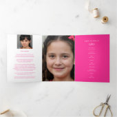 Begrafenisprogramma service in ons hart wit roze drieluik programma (Binnen)