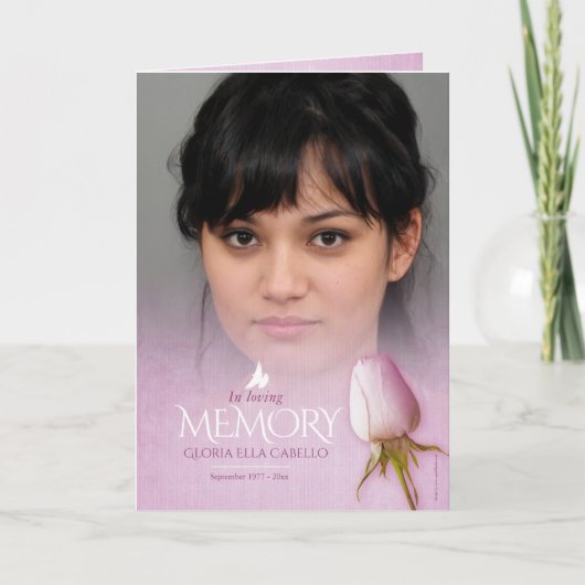 Begrafenisprogramma volgorde van de dienst paarse programma (Voorkant)