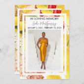begrafenisprogramma voor Bright Gele Colorful Kaart (Voorkant / Achterkant)