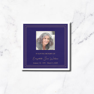 Begrafenisreceptie in liefdevolle herinnering Navy Servet