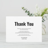 Begrafenisrouwverwerking Eenvoudig zwart-wit Dank  Bedankkaart (Staand voorkant)