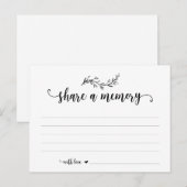 Begrafenisservice, Zwart lettertype, Een geheugenk Briefkaart (Voorkant / Achterkant)