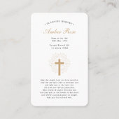 Begrafenisverlies Hail Mary Prayer Sympathy Card Visitekaartje (Achterkant)