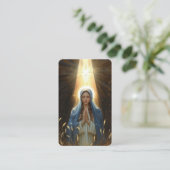 Begrafenisverlies Hail Mary Prayer Sympathy Card Visitekaartje (Staand voorkant)