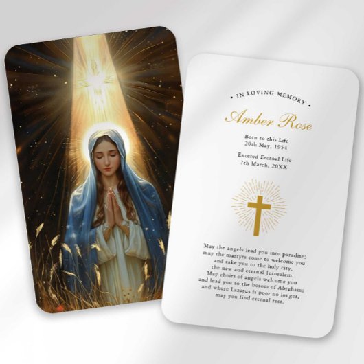 Begrafenisverlies Hail Mary Prayer Sympathy Card Visitekaartje