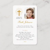 Begrafenisverlies Hail Mary Prayer Sympathy Card Visitekaartje (Achterkant)