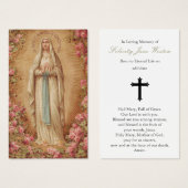 Begrafenisverlies Lady Lourdes Gebed Sympathie Kaa Visitekaartje (Voorkant /achterkant)