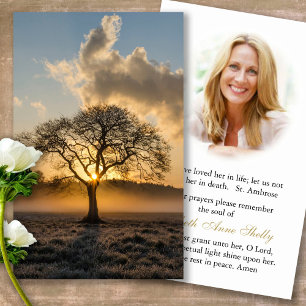 Begrafenisverlies Lone Tree Gebed Sympathie Kaarte Visitekaartje