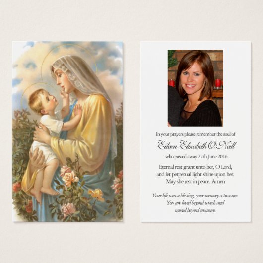 Begrafenisverlies Zachte Moeder Gebed Sympathie Ka Visitekaartje (Voorkant /achterkant)