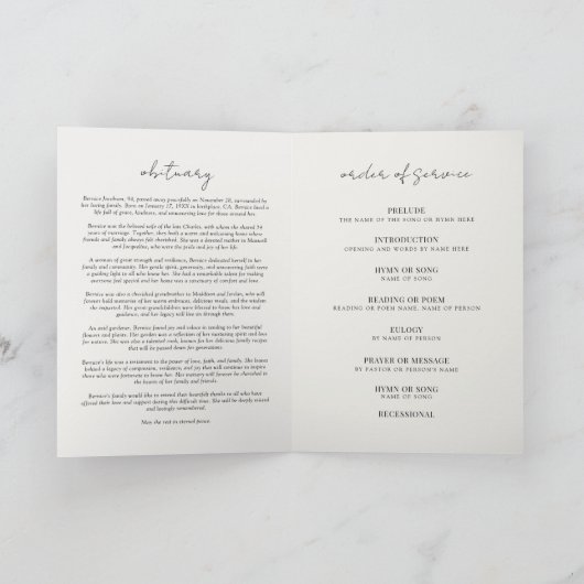 Begrafenisviering van het LIFE-programma Bedankkaart (Binnen)