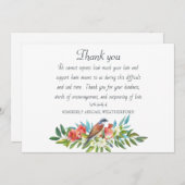 Begrafenisvogel en granaatappel bedankkaart (Voorkant / Achterkant)