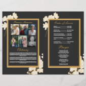 Begrafenisvolgorde van levensduur Dark Floral Flyer (Achterkant)