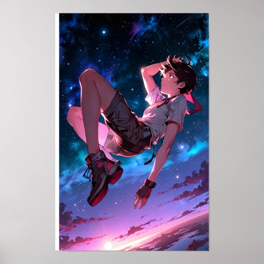 BEGRENSD | Skybound Dreams - Cosmic Anime Poster (Voorkant)