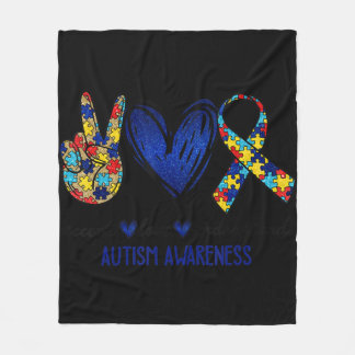 Begrijp liefdesautisme Autism Awareness Mo Fleece Deken
