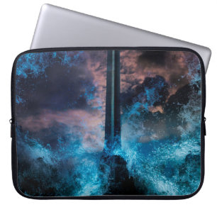 Begrip kunst in het concept "Bangkok Tsunami" T Laptop Sleeve