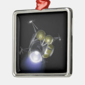 Begrip van een bemanningslid dat afspringt metalen ornament (Links)