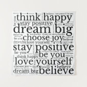 Begripend woordgebruik WordArt Pattern Black White Wandkleed (Voorkant)