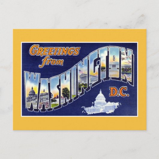  begroeten vanuit Washington DC Briefkaart (Voorkant)