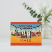 begroeting in Boston Briefkaart (Staand voorkant)