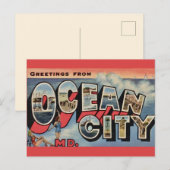 Begroeting Ocean City MD Briefkaart (Voorkant / Achterkant)