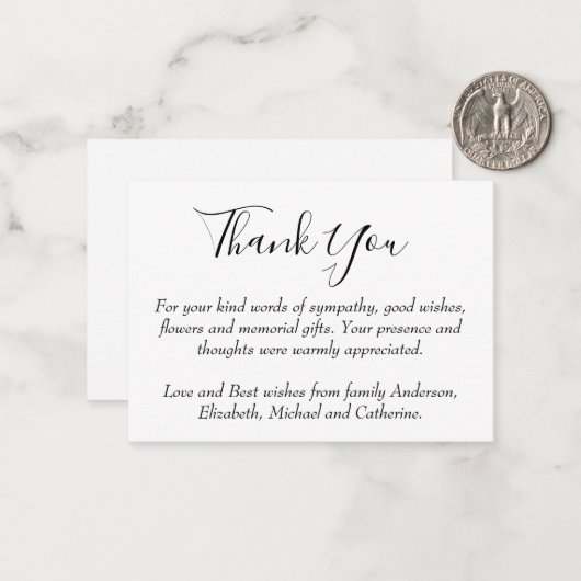 BEGROTING 100 x Hartelijk dank Notitiekaartje (Voorkant / Achterkant in situ)