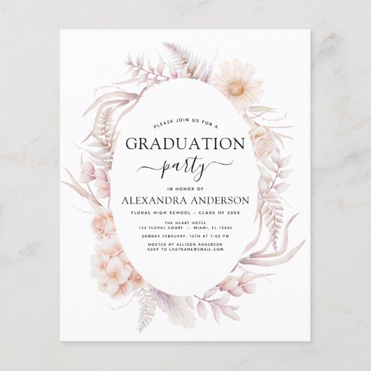 Begroting 2022 Afstuderen Boho Grafische roze woes Flyer (Voorkant)